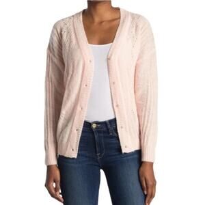 FRNCH Coastal Grandma Cardigan with pearl detail Size Small